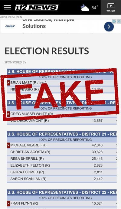 fake election results